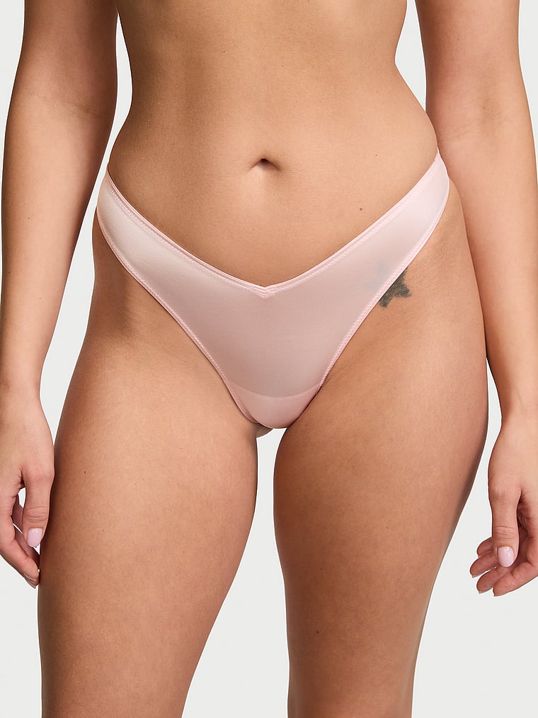 Chiloți tanga cu inele Angel Pink