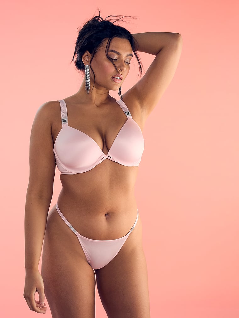 Sutien Demi Plonjant Ușor Căptușit Angel Pink