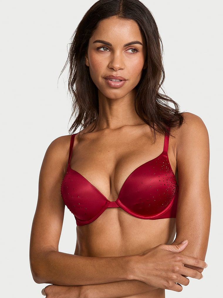 Sutien Push-Up Bombshell Add-2-Cups Rose Lace Roșu Lac