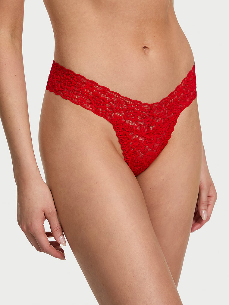 Chiloți Tanga Dantela Lipstick