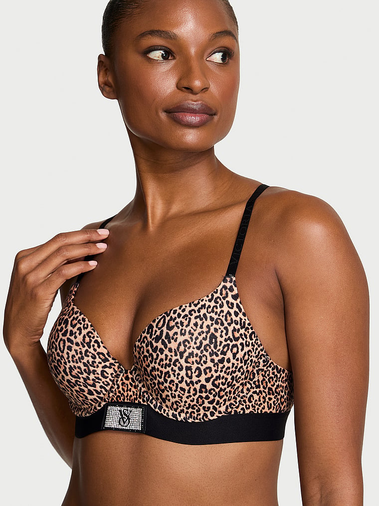Sutien Push-Up Perfect Shape Shine Patch Leopard
