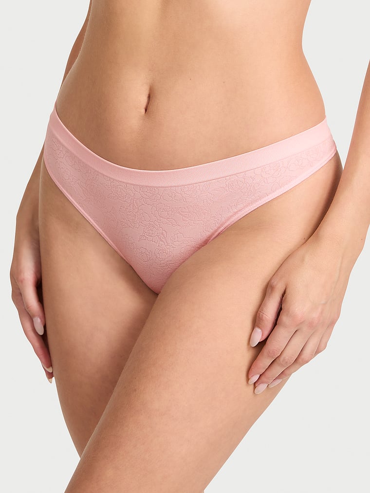Chiloți tanga fără cusături Angel Pink Sketch Floral